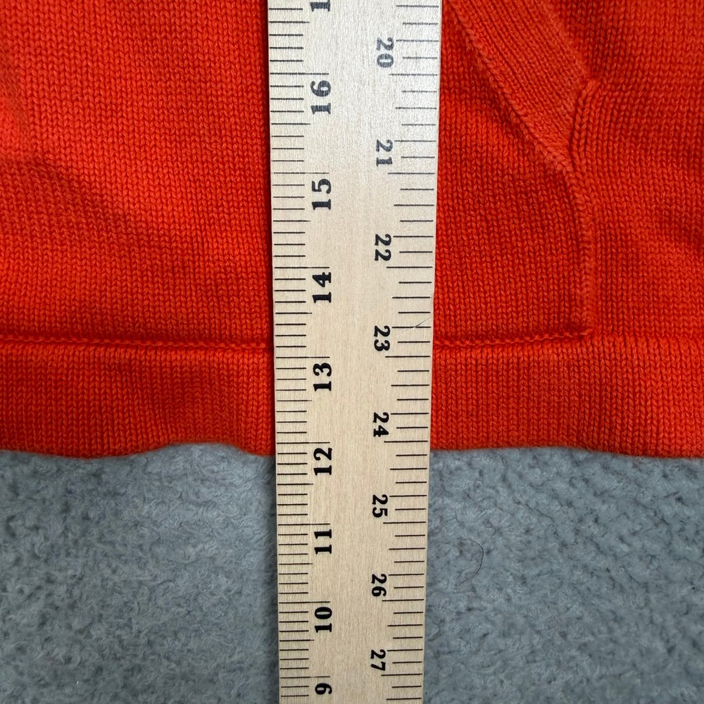 Lauren Ralph Lauren Womens Orange Cotton Knit V-Neck Hoodie Sweater Size M - Picture 9 of 10